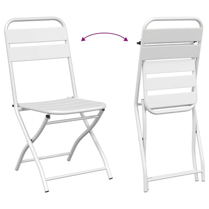 Tuin Opvouwbare Stoel 2 pcs Wit 42 x 52 x 82 cm