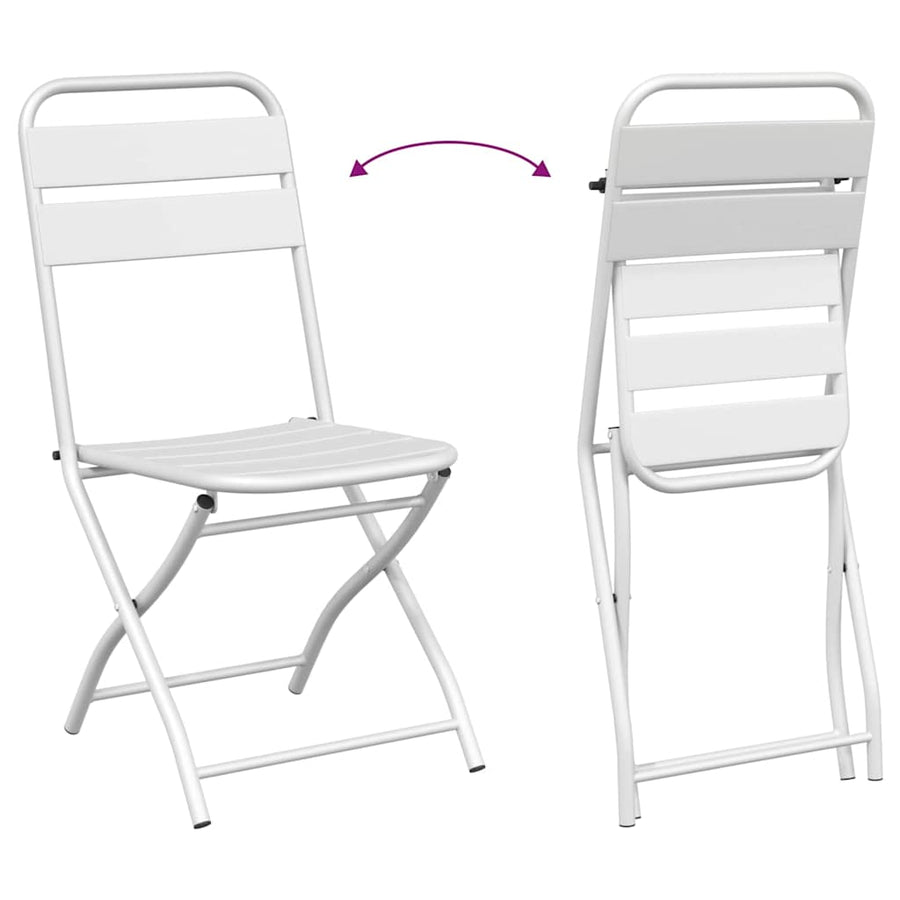 Tuin Opvouwbare Stoel 2 pcs Wit 42 x 52 x 82 cm
