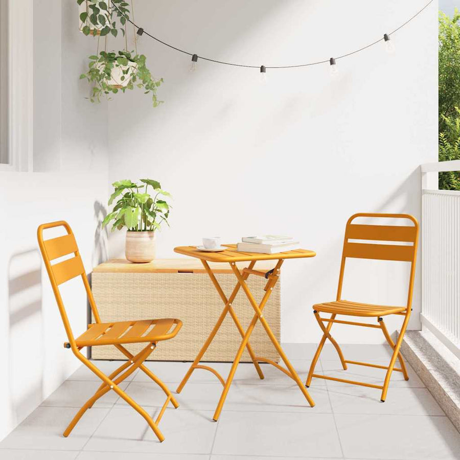 Tuin Opvouwbare Stoel 2 pcs Mosterdgeel 42 x 52 x 82 cm