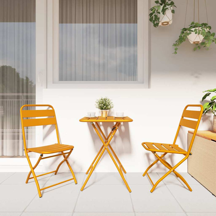 Tuin Opvouwbare Stoel 2 pcs Mosterdgeel 42 x 52 x 82 cm