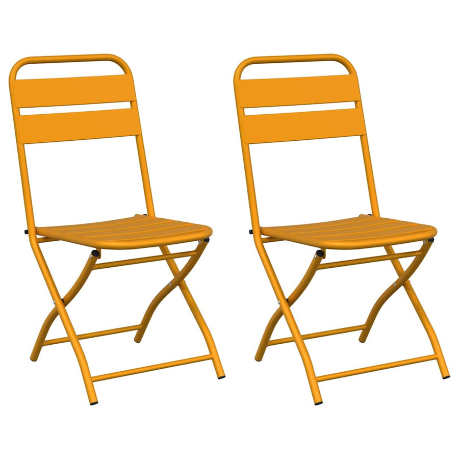 Tuin Opvouwbare Stoel 2 pcs Mosterdgeel 42 x 52 x 82 cm