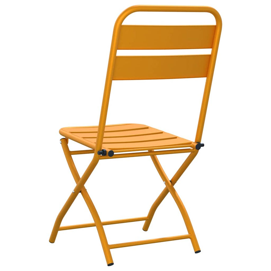 Tuin Opvouwbare Stoel 2 pcs Mosterdgeel 42 x 52 x 82 cm