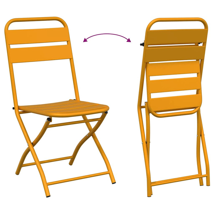 Tuin Opvouwbare Stoel 2 pcs Mosterdgeel 42 x 52 x 82 cm