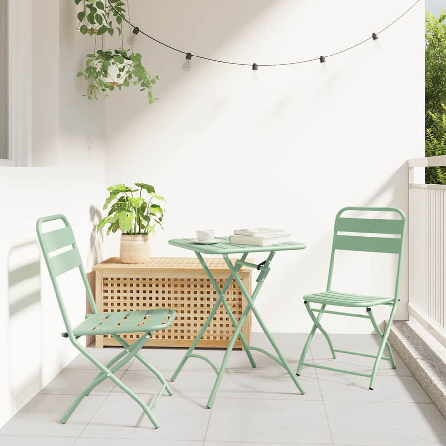 Tuin Opvouwbare Stoel 2 pcs Licht muntgroen 42 x 52 x 82 cm