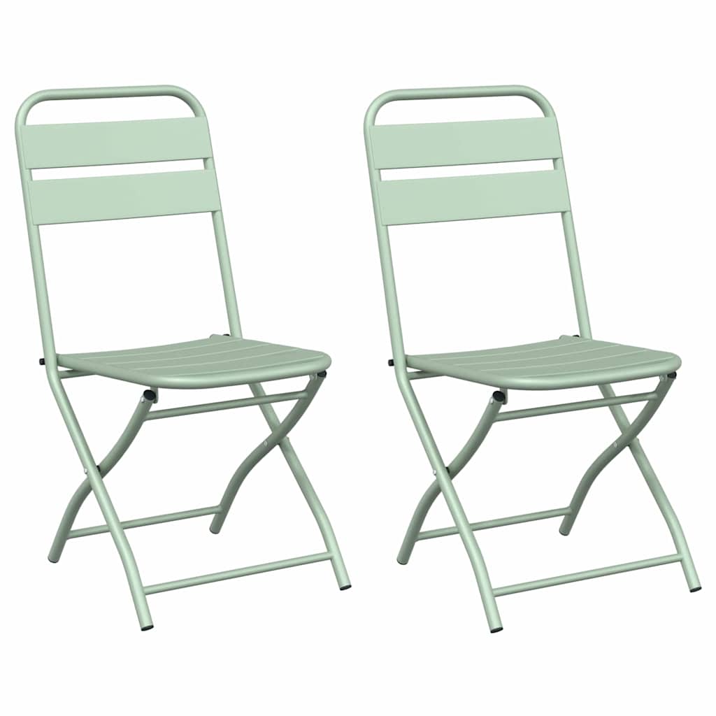 Tuin Opvouwbare Stoel 2 pcs Licht muntgroen 42 x 52 x 82 cm