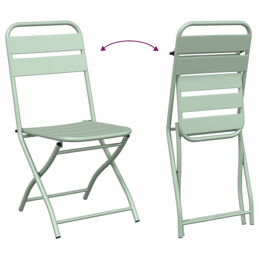 Tuin Opvouwbare Stoel 2 pcs Licht muntgroen 42 x 52 x 82 cm