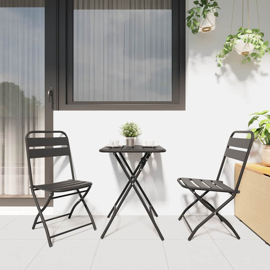 Tuin Opvouwbare Stoel 2 pcs Antraciet 42 x 52 x 82 cm