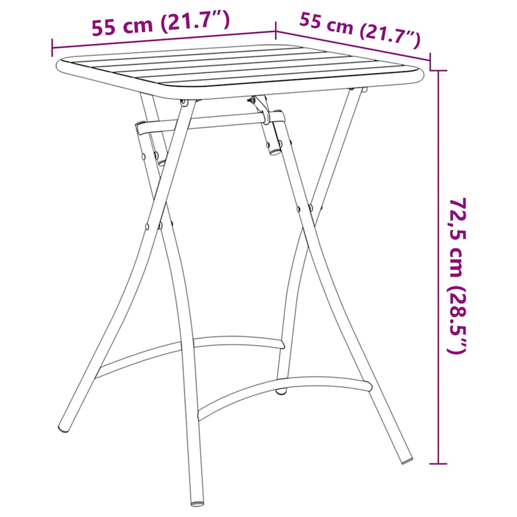 Bistrotafel Antraciet 55 x 55 x 72,5 cm Poedercoating staal