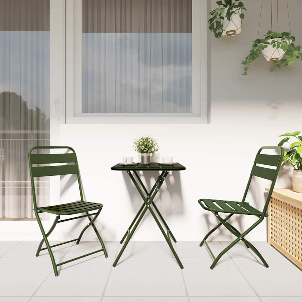 Bistroset 3 pcs Groen Staal