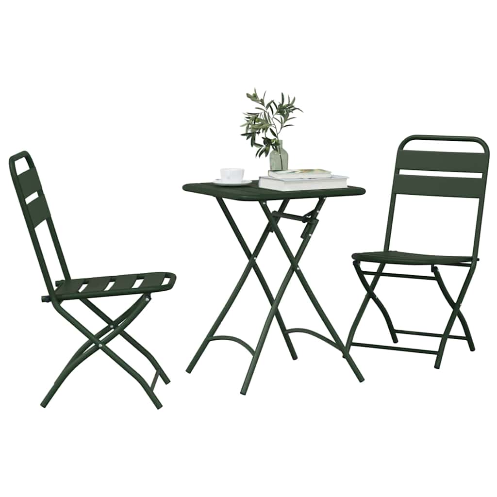 Bistroset 3 pcs Groen Staal
