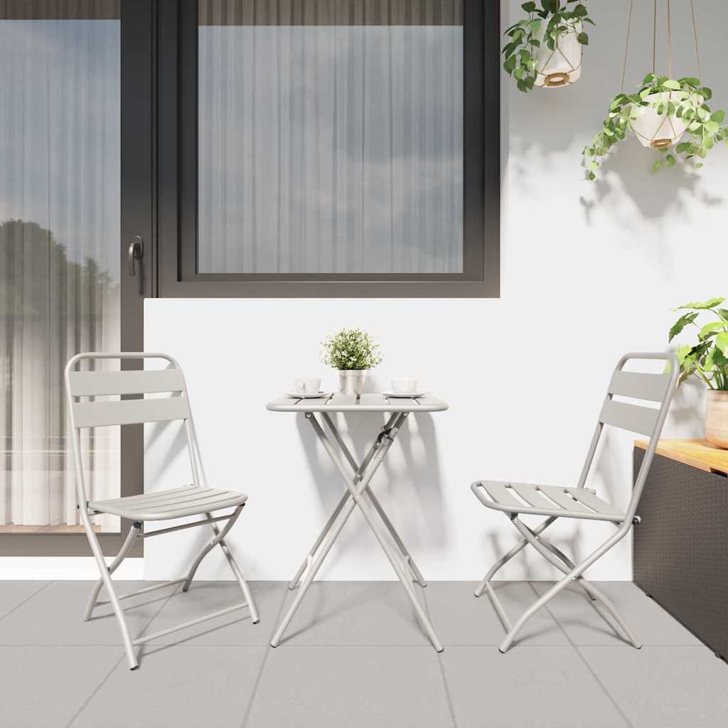 Bistroset 3 pcs Beige Staal