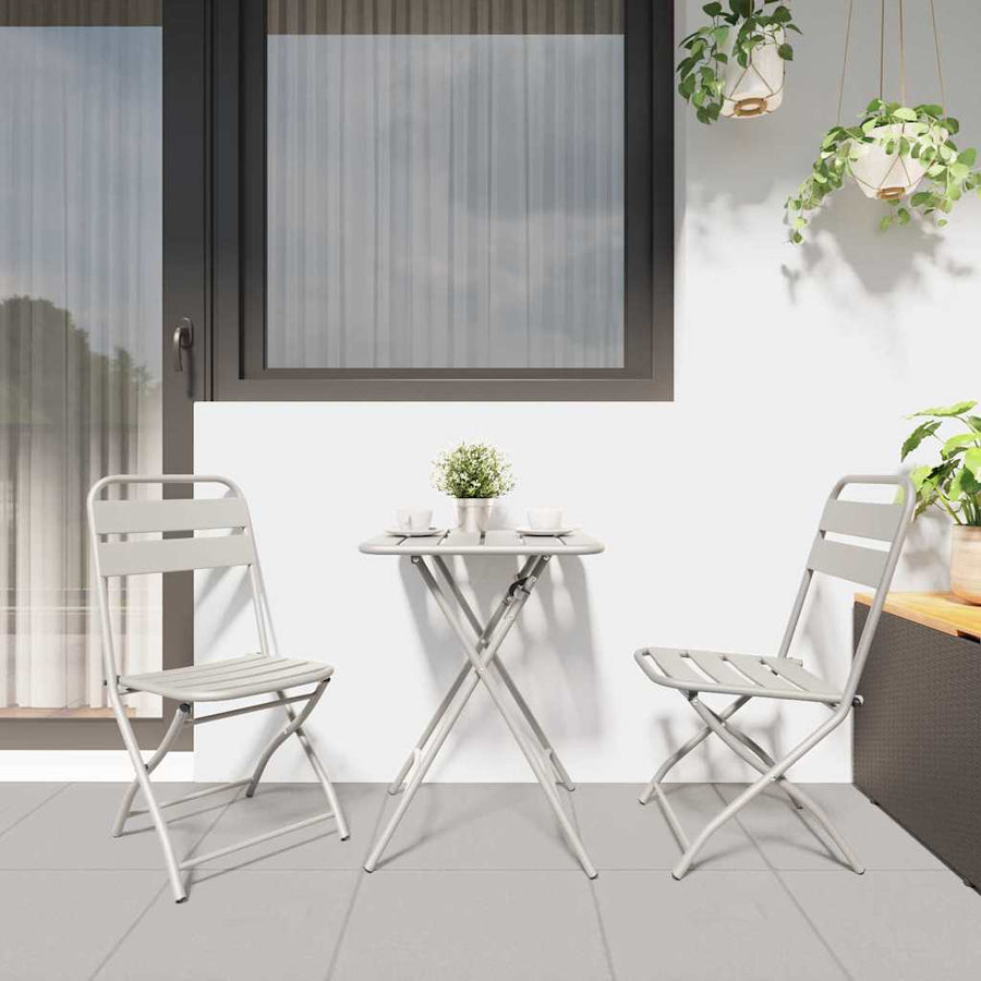 Bistroset 3 pcs Beige Staal