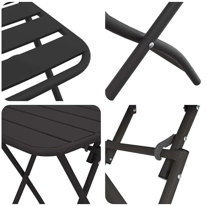 Bistroset 3 pcs Antraciet Staal