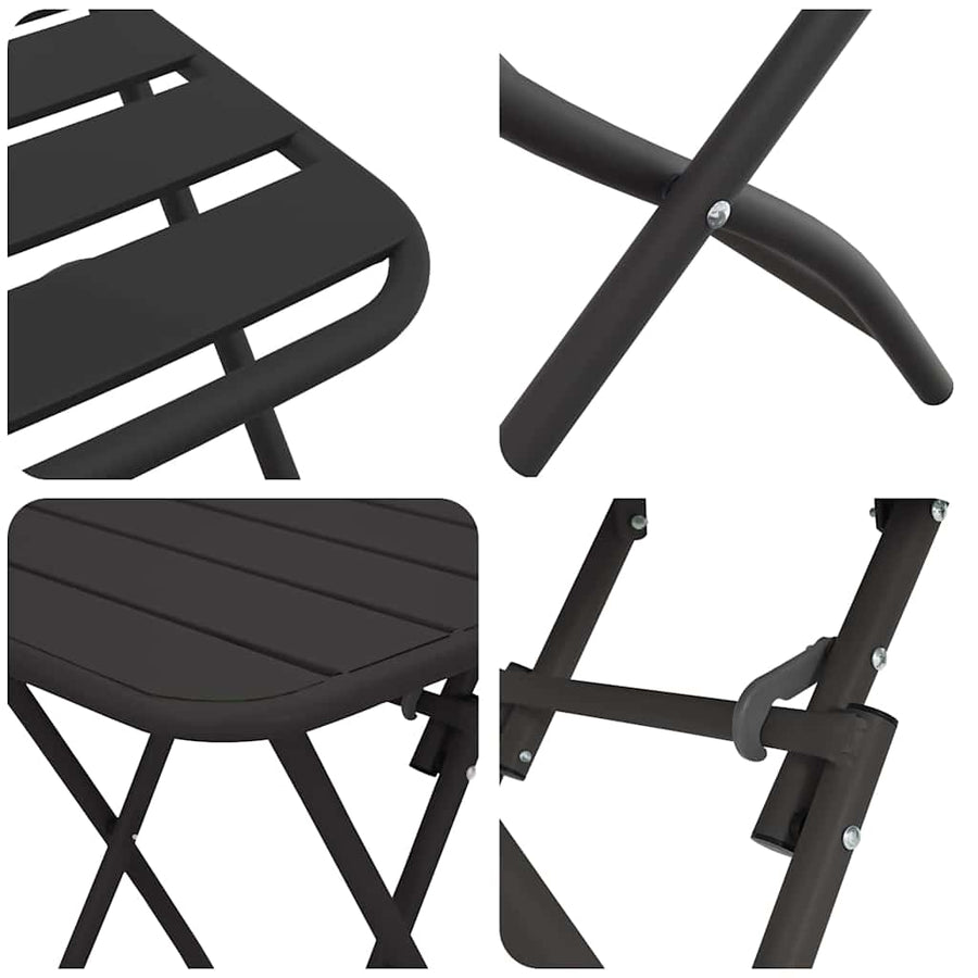 Bistroset 3 pcs Antraciet Staal