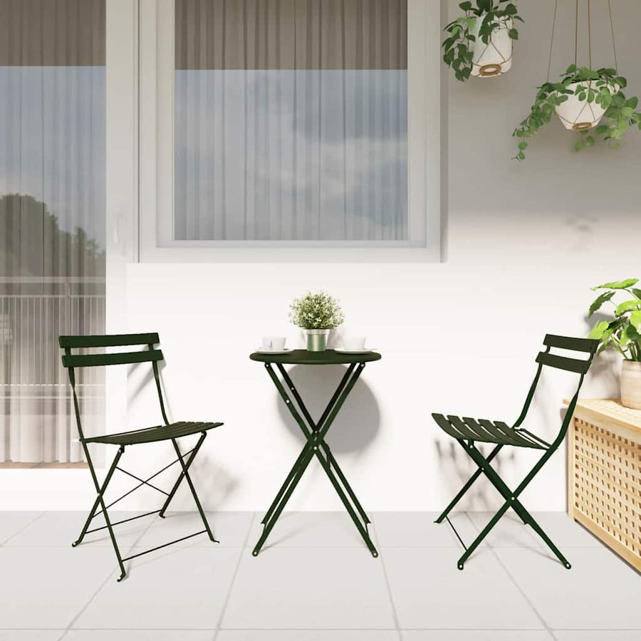 Tuin Opvouwbare Stoel 2 pcs Groen 42 x 46 x 82cm Metaal