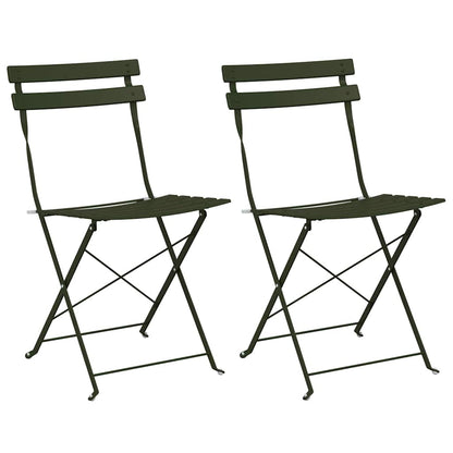 Tuin Opvouwbare Stoel 2 pcs Groen 42 x 46 x 82cm Metaal