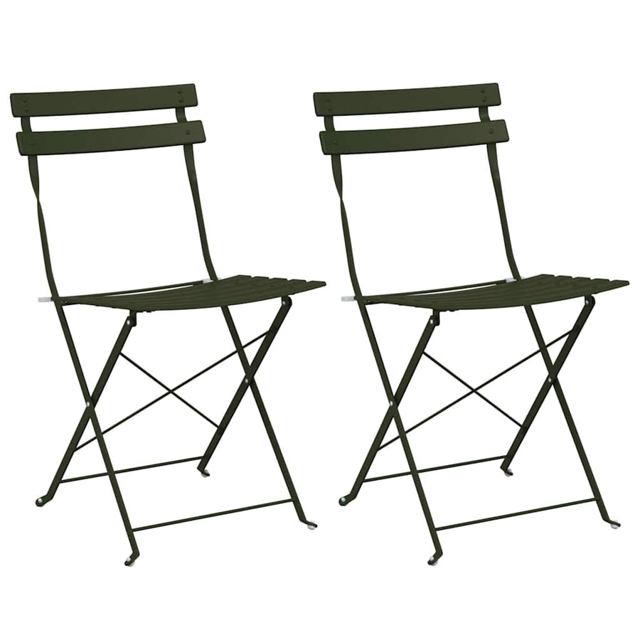Tuin Opvouwbare Stoel 2 pcs Groen 42 x 46 x 82cm Metaal