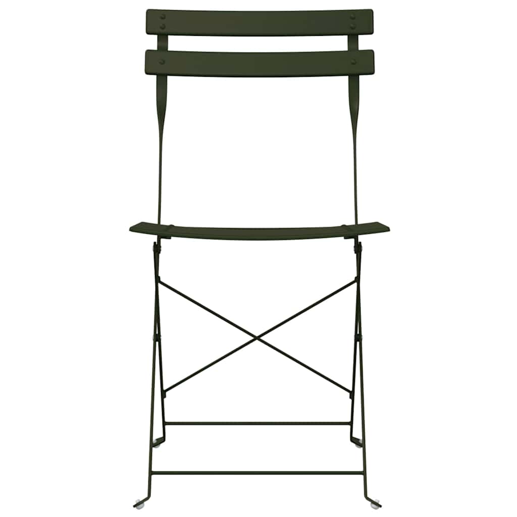 Tuin Opvouwbare Stoel 2 pcs Groen 42 x 46 x 82cm Metaal