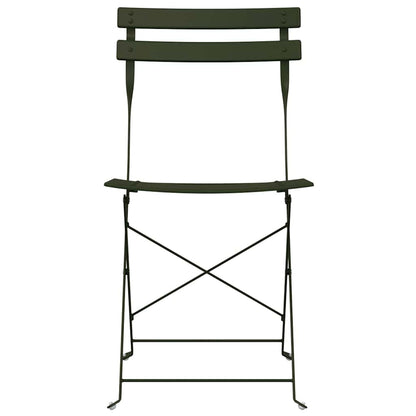 Tuin Opvouwbare Stoel 2 pcs Groen 42 x 46 x 82cm Metaal