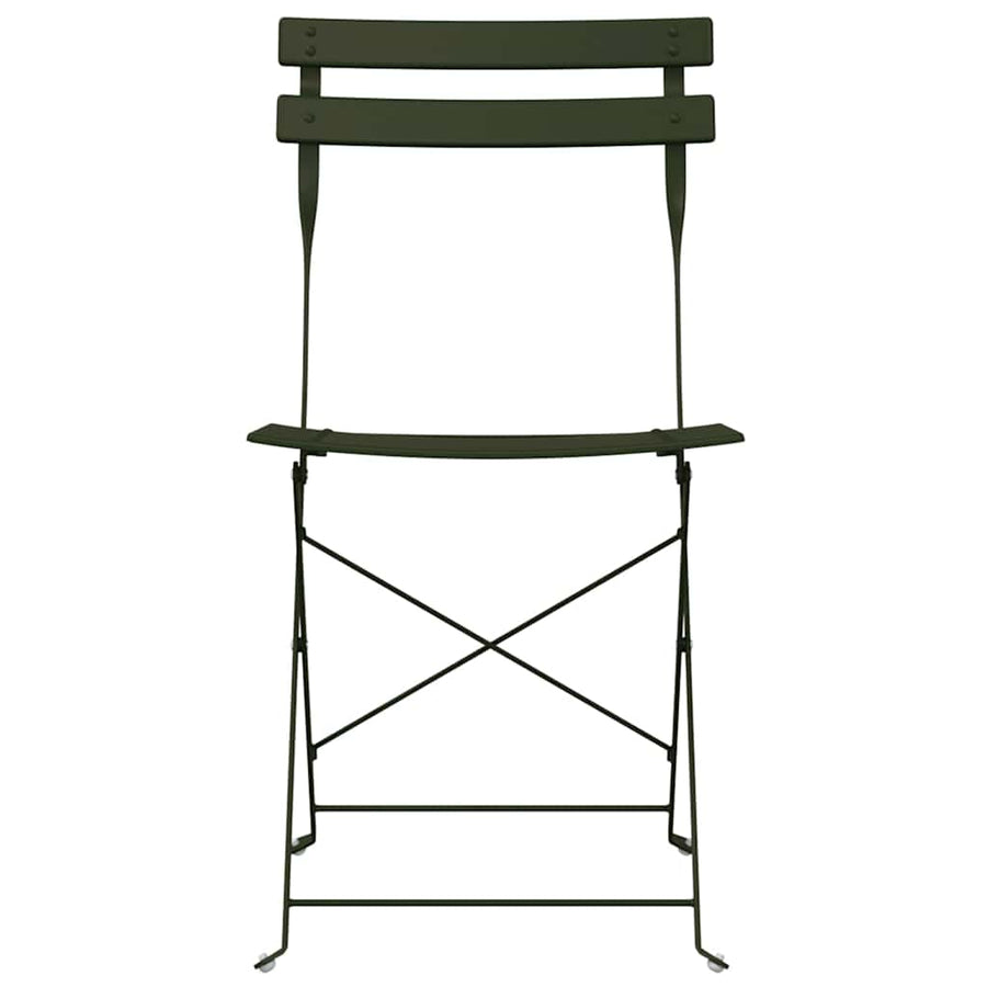 Tuin Opvouwbare Stoel 2 pcs Groen 42 x 46 x 82cm Metaal