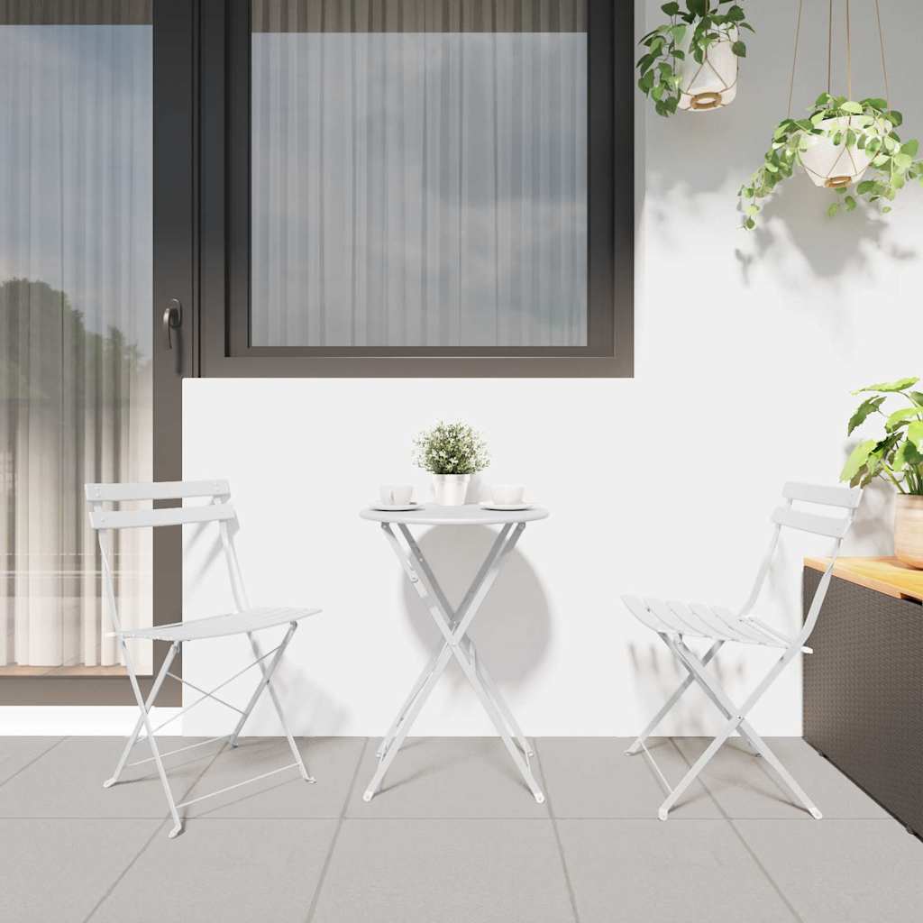 Tuin Opvouwbare Stoel 2 pcs Wit 42 x 46 x 82cm Metaal