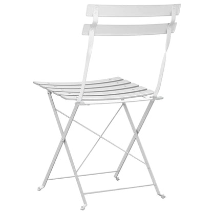Tuin Opvouwbare Stoel 2 pcs Wit 42 x 46 x 82cm Metaal