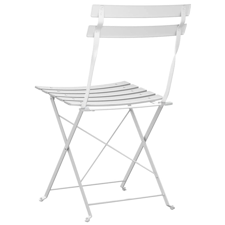 Tuin Opvouwbare Stoel 2 pcs Wit 42 x 46 x 82cm Metaal