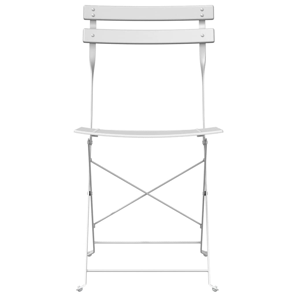 Tuin Opvouwbare Stoel 2 pcs Wit 42 x 46 x 82cm Metaal