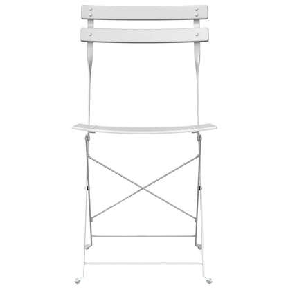 Tuin Opvouwbare Stoel 2 pcs Wit 42 x 46 x 82cm Metaal