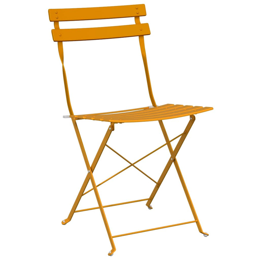 Tuin Opvouwbare Stoel 2 pcs Mosterdgeel 42 x 46 x 82cm Metaal