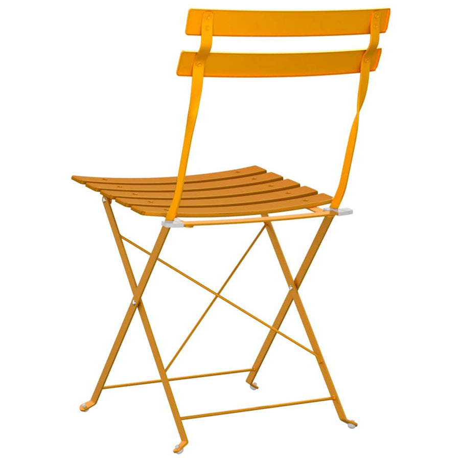 Tuin Opvouwbare Stoel 2 pcs Mosterdgeel 42 x 46 x 82cm Metaal