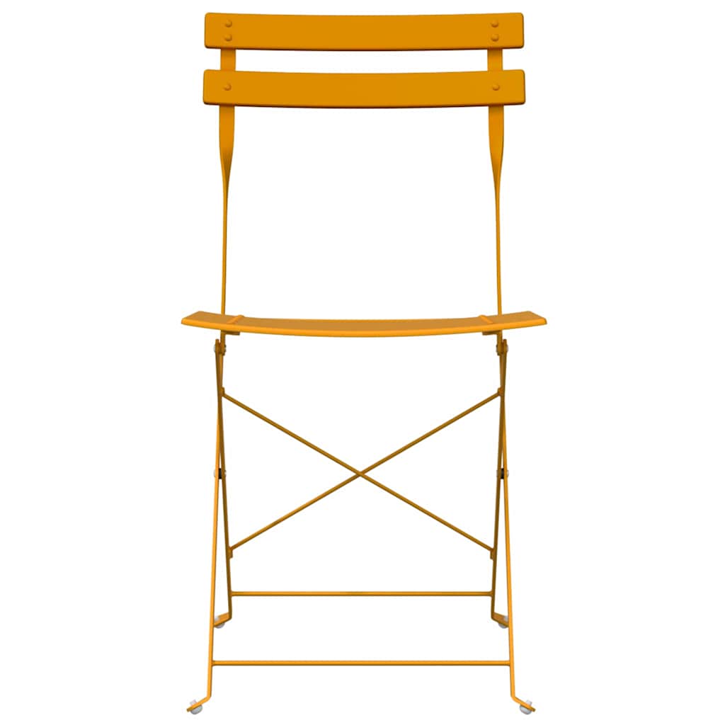 Tuin Opvouwbare Stoel 2 pcs Mosterdgeel 42 x 46 x 82cm Metaal