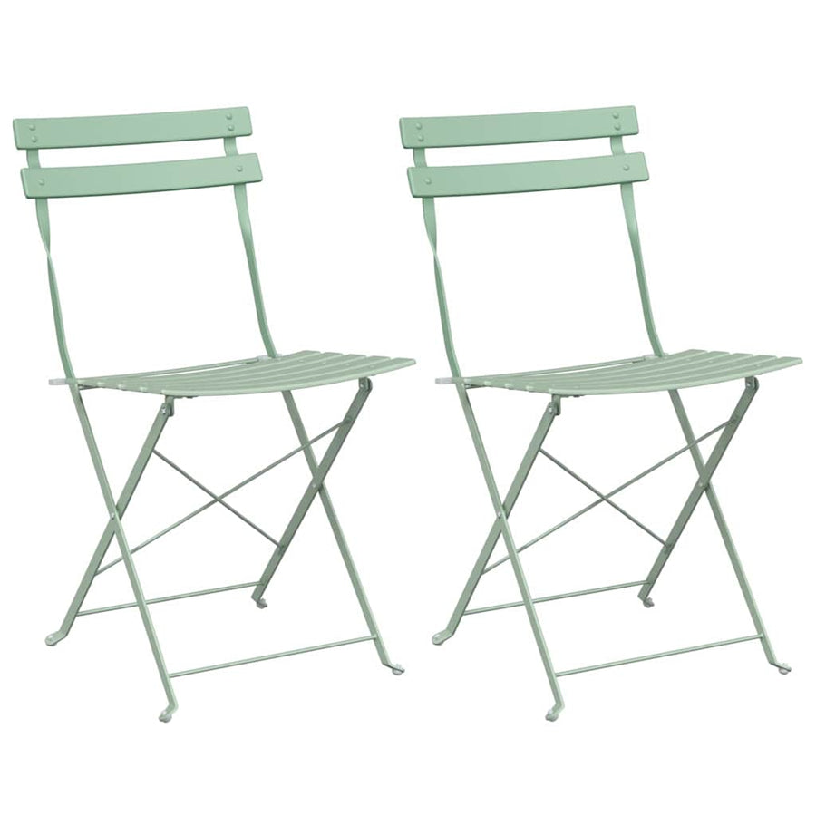 Tuin Opvouwbare Stoel 2 pcs Licht muntgroen 42 x 46 x 82cm