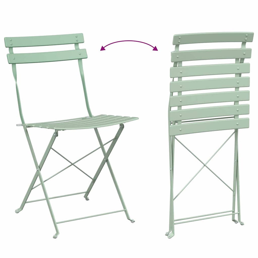 Tuin Opvouwbare Stoel 2 pcs Licht muntgroen 42 x 46 x 82cm