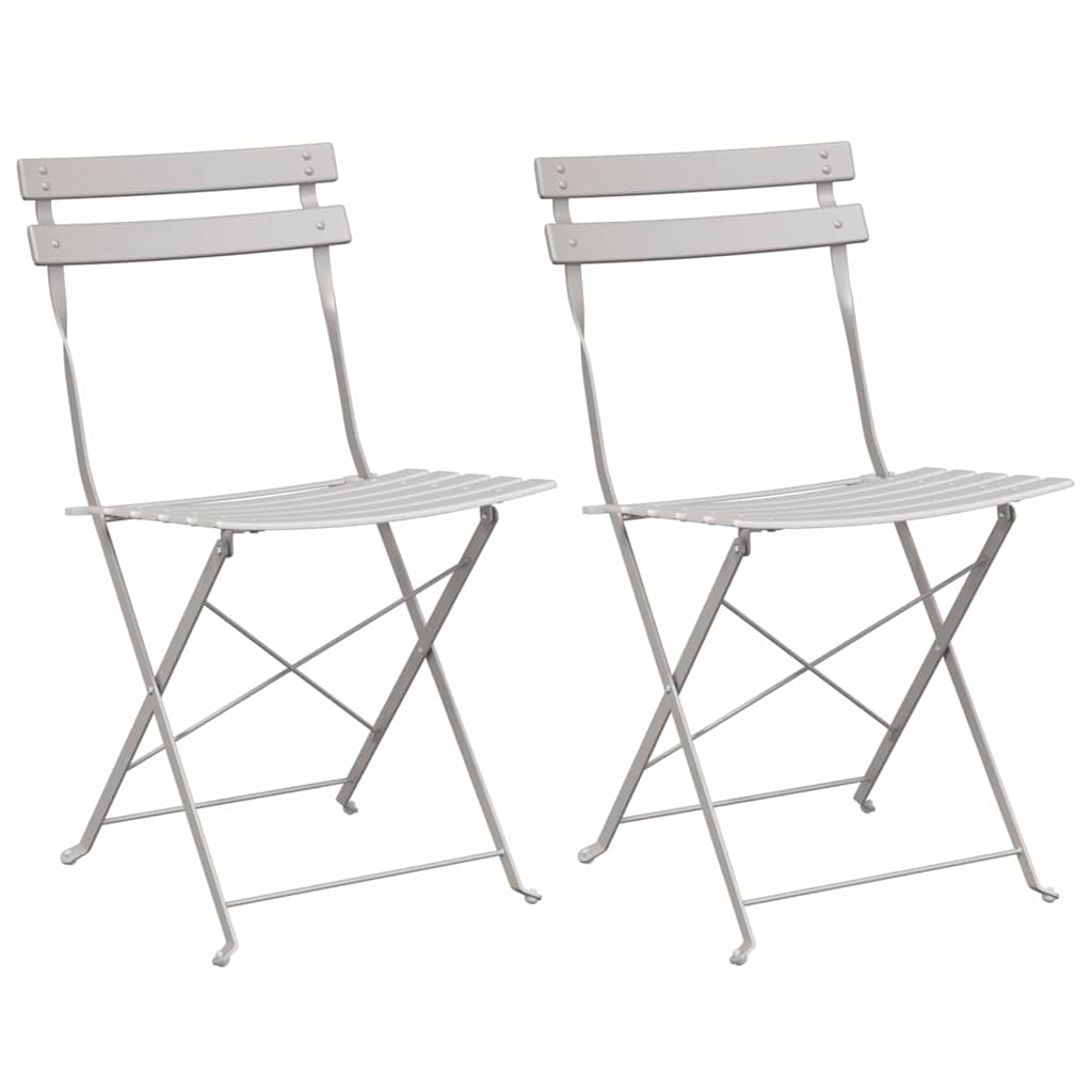 Tuin Opvouwbare Stoel 2 pcs Beige 42 x 46 x 82cm Metaal