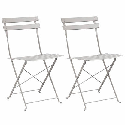 Tuin Opvouwbare Stoel 2 pcs Beige 42 x 46 x 82cm Metaal