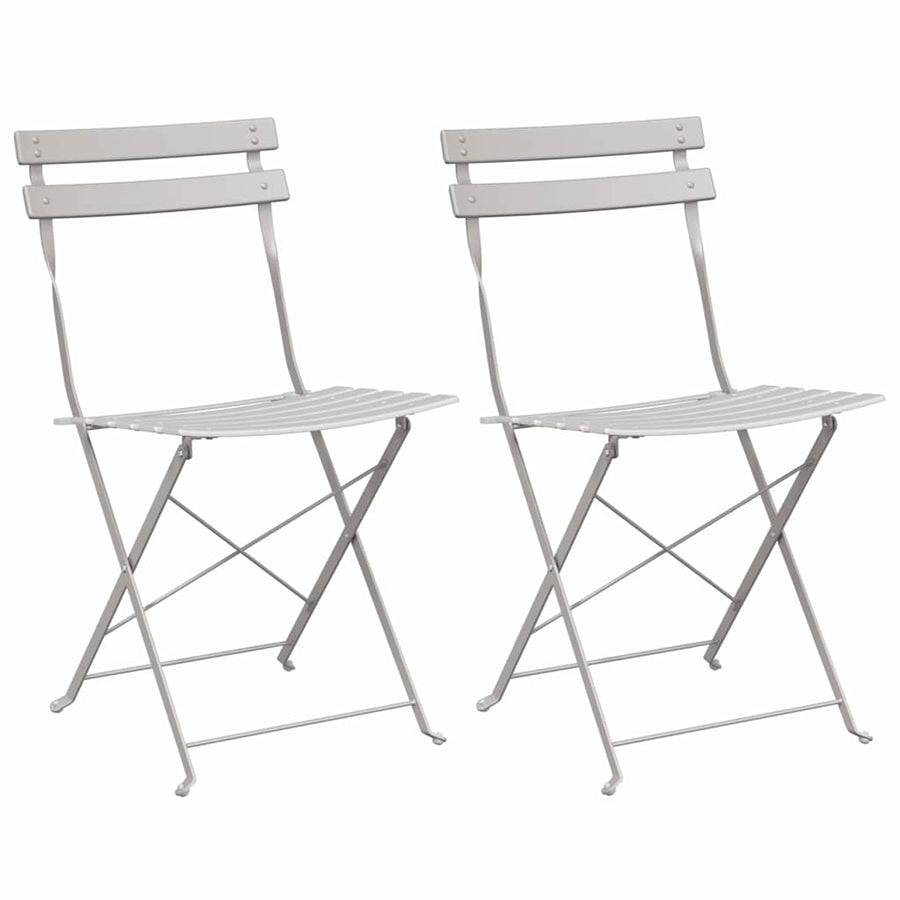 Tuin Opvouwbare Stoel 2 pcs Beige 42 x 46 x 82cm Metaal