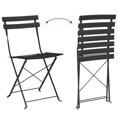 Tuin Opvouwbare Stoel 2 pcs Antraciet 42 x 46 x 82cm Metaal