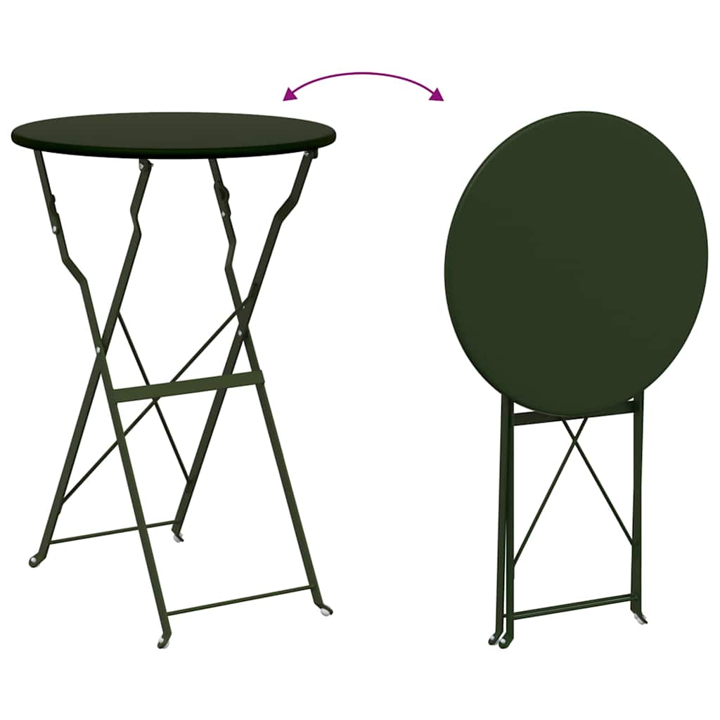 Bistrotafel Donkergroen Ø 50 x 71 cm Poedercoating staal