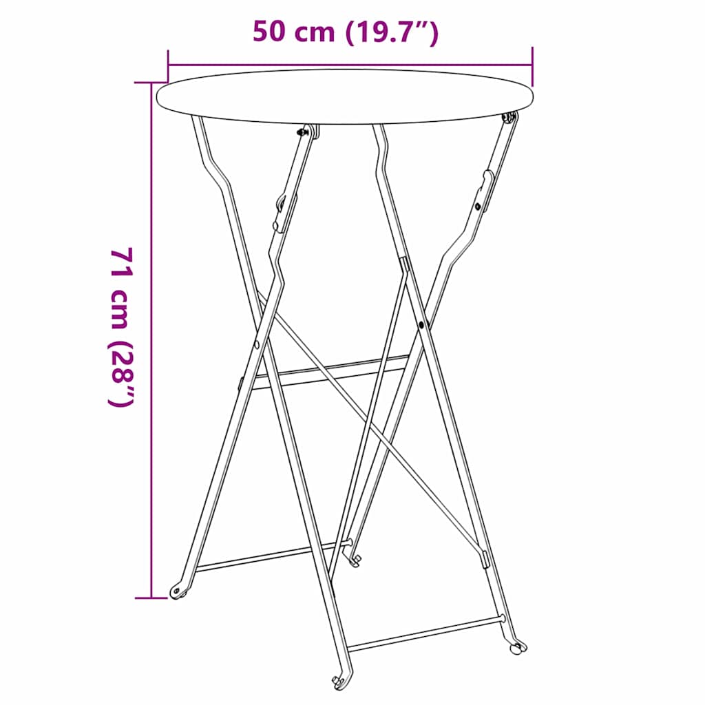 Bistrotafel Donkergroen Ø 50 x 71 cm Poedercoating staal