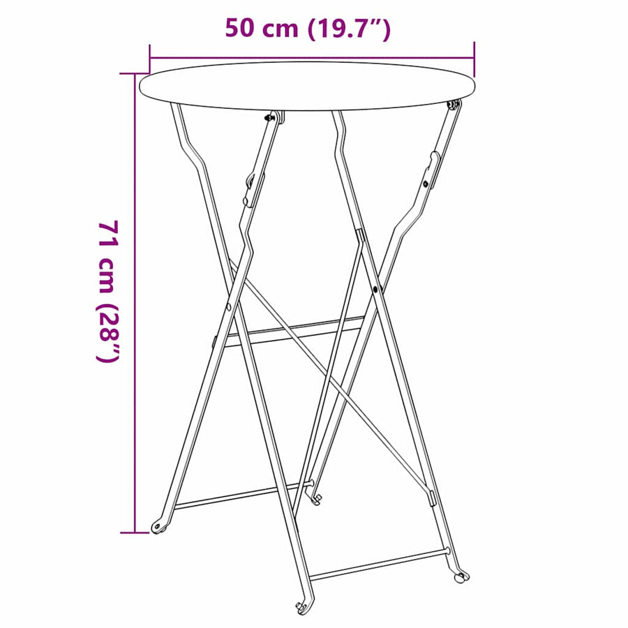 Bistrotafel Antraciet Ø 50 x 71 cm Poedercoating staal