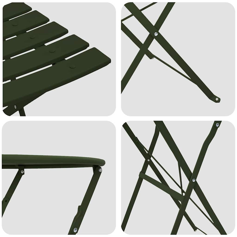 Vouw Bistro Set 3 pcs Bossen Staal