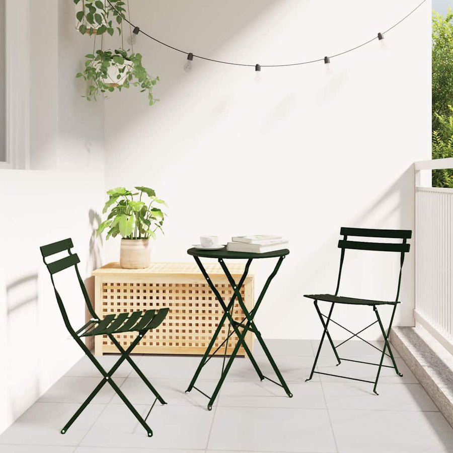 Vouw Bistro Set 3 pcs Bossen Staal