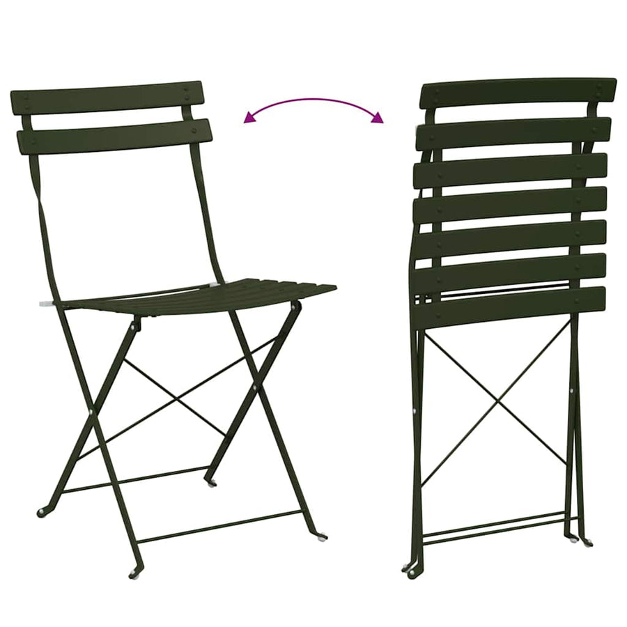 Vouw Bistro Set 3 pcs Bossen Staal