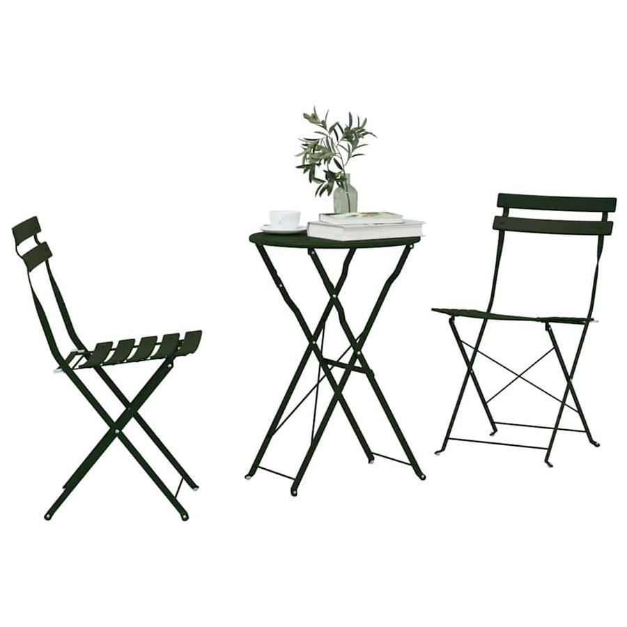 Vouw Bistro Set 3 pcs Bossen Staal