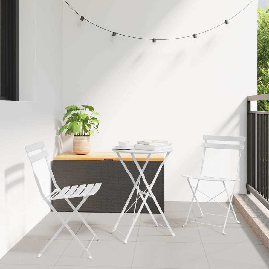 Vouw Bistro Set 3 pcs Wit Staal