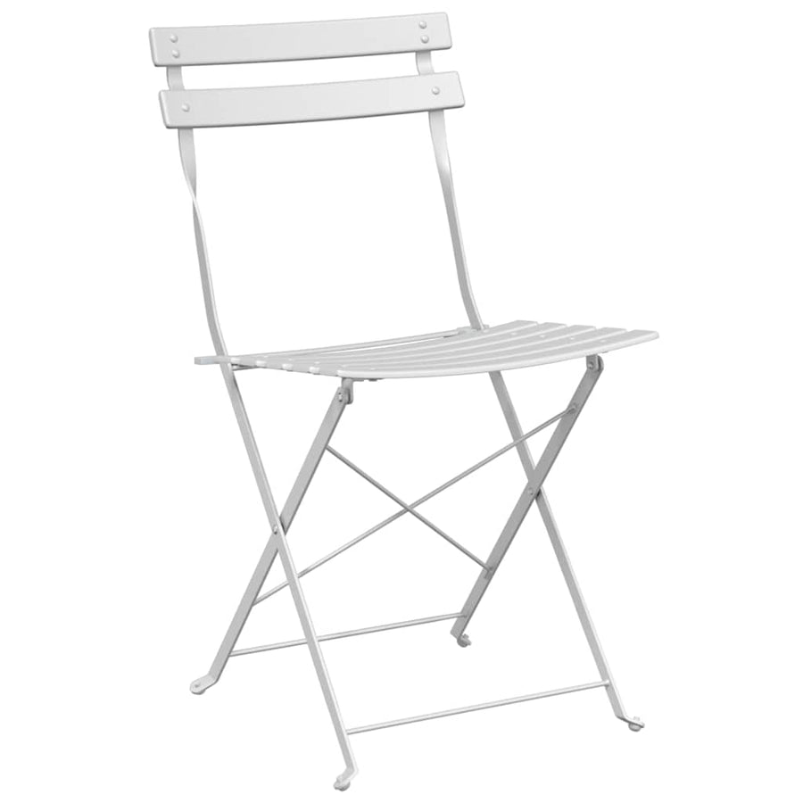 Vouw Bistro Set 3 pcs Wit Staal