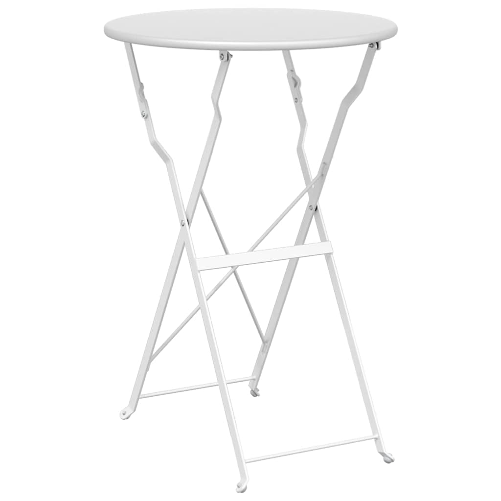 Vouw Bistro Set 3 pcs Wit Staal