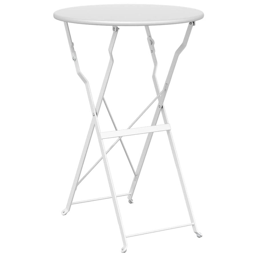 Vouw Bistro Set 3 pcs Wit Staal