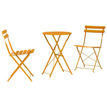 Vouw Bistro Set 3 pcs Mosterdgeel Staal